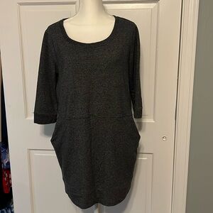 Gray Sweatshirt Dress or Top Pockets L 12 14